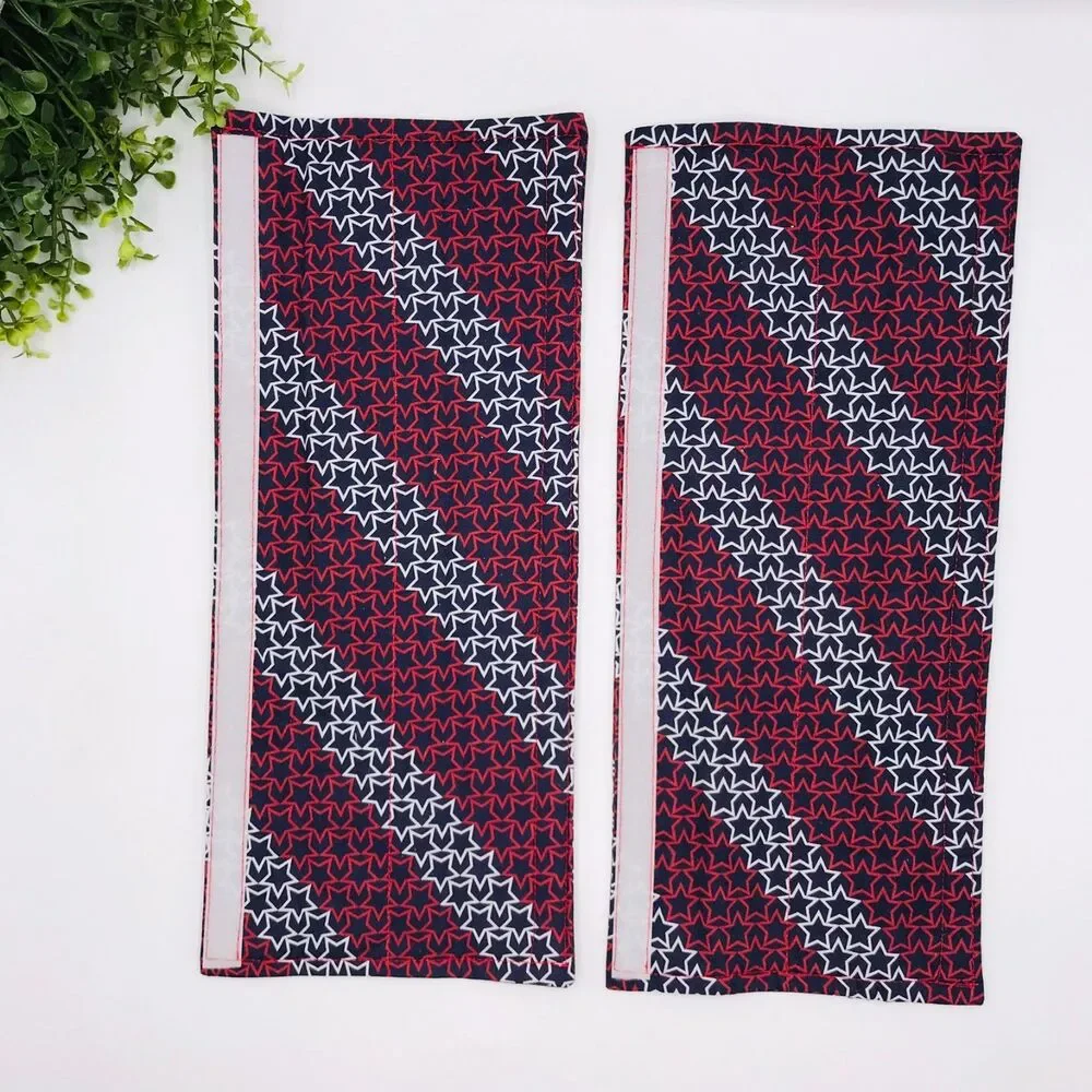Set of 2 Refrigerator Handle Covers, Reversible, Patriotic Stars 14x5